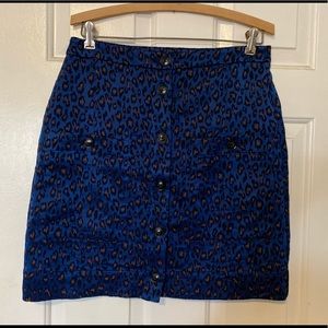 Blue leopard skirt